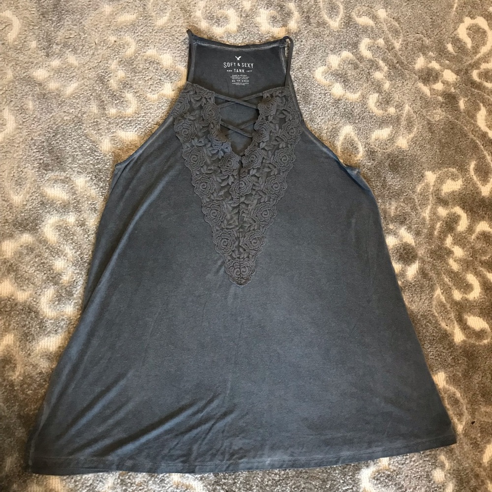 AMERICAN EAGLE Lace Criss-Cross Top